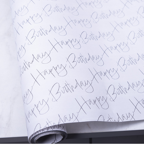 Папір подарунковий - написи Happy Birthay 70см* 1м \ . фото