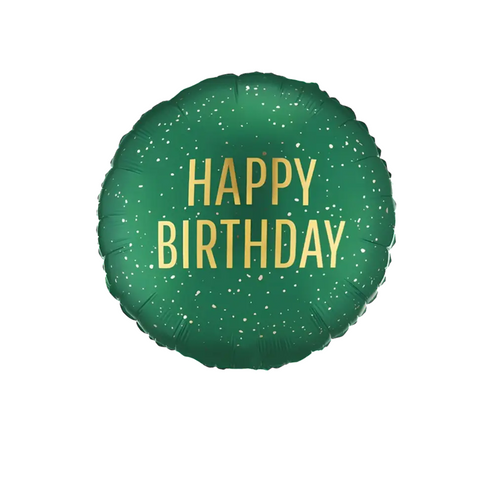 PARTY DECO Happy Birthday - зелене коло бризки золото 18" | 46 см 4 фото